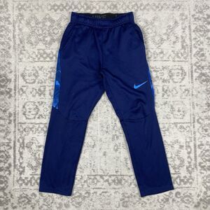 Nike Dri Fit Sweatpants Blue Elastic Waist Pockets EUC Boy's Size Large